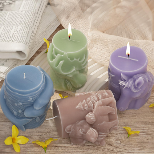 Molde De Silicona Elefante Espiral Para Velas Y Decoración Animal-column-elephant