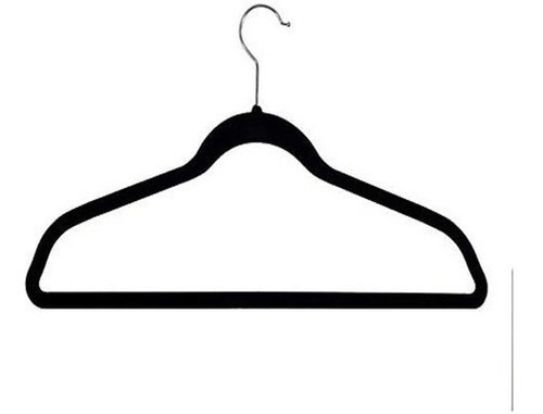 Imagen 3 de 6 de Set 50 Ganchos P/ropa Con Terciopelo Negros Cohesion Product