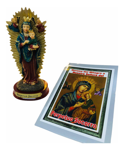 Virgen Del Perpetuo Socorro En Porcelana Italiana 14cm