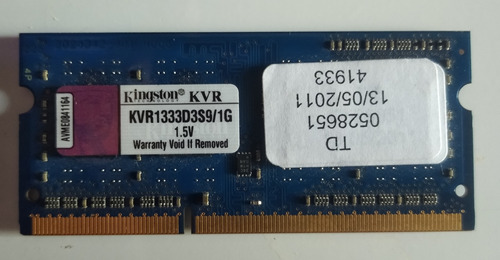 Memoria Ram Ddr3 1333mhz 1gb Pc3-10600 Sodimm