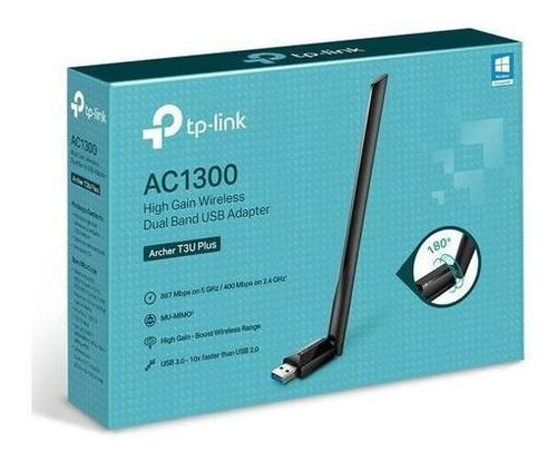 Imagen 3 de 6 de Adaptador Usb Tp-link Archer T3u Plus Wifi Dualband Ac1300