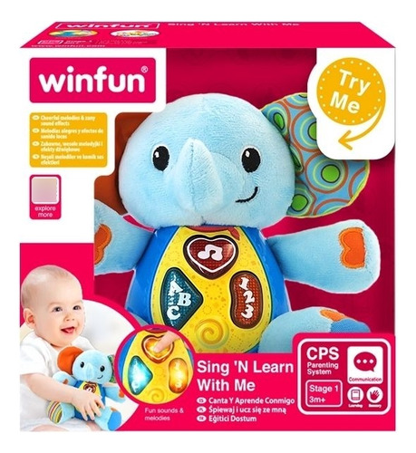 Winfun Peluche Para Bebés Con Luces Y Sonidos Elefante