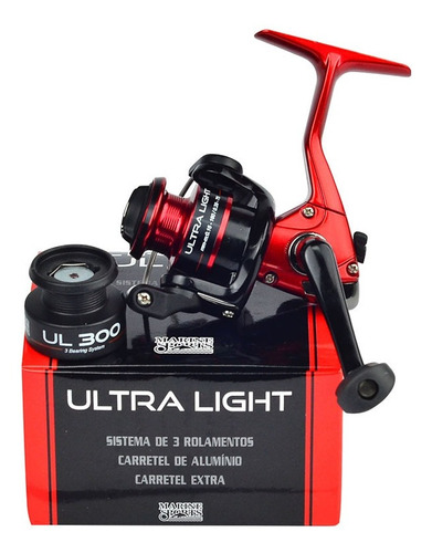 Molinete Ultra Light Ul300 3rol. Carretel Extra Marine Sport