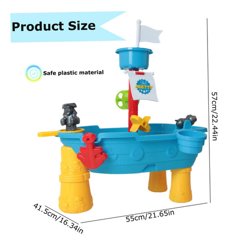 17 Piezas/set Pirate Ship Niños Mesa Agua Al Aire Libre Mesa