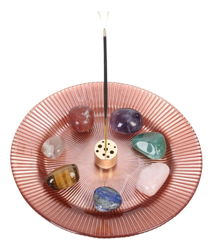 Dekokea Soporte Para Incienso De Chakras, 7 Piedras De Chakr