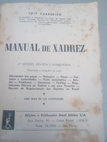 Livro: Manual de Xadrez - Luiz Cabrerizo