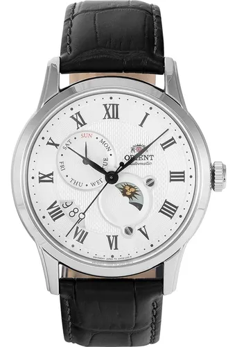 Reloj Orient Ra-ak0008s10b Acero Inoxidable Automático Ja Color De La Correa Negro Color Del Fondo Blanco