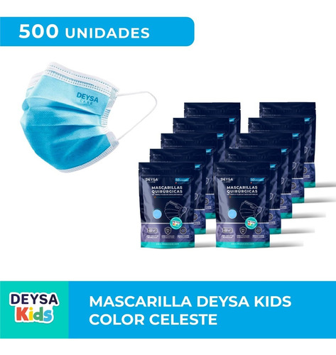 Mascarillas Desechables Niños 10 Env. Resellable (500 Un)