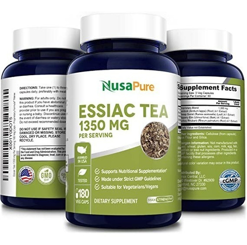 Essiac Tea Puro Plus 1350mg- 180u-sistema Inmune Y Linfatico