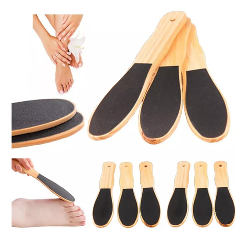 12 Limas Para Pies Doble Cara De Madera Pedicura