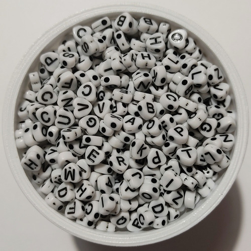 25gr Letras Corazón Blanco Y Negro - Artesanias Armado Bijou