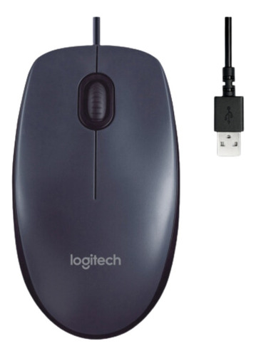 Mouse Logitech M90 Óptico Preto Usb Com Fio Original C/ Nfe