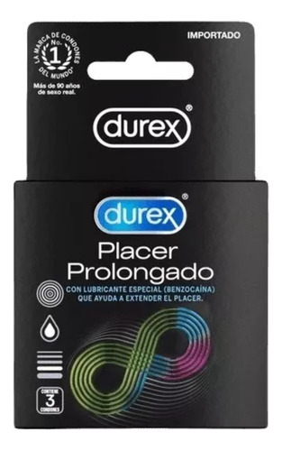 Preservativo Durex Placer Prolongado Caja 3 Condones 