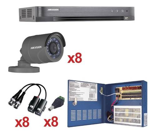 Kit Cctv 8 Cámaras1080p Metal,ftepoder 500g 100mts Cable 5e