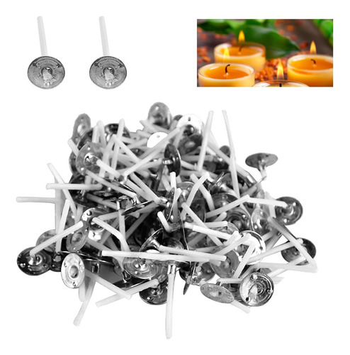 Pábilos Encerados Mecha De Vela 100 Uds Con Wick Tabs 3 Cm
