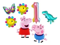 Comprar Combo Globos Peppa Pig Y George Pig Numero, Dino Mariposa 01