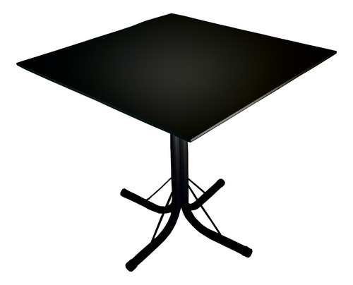 Mesa Jantar Quadrado 70cm Mdf Base 4 Apoio Mia Aço 