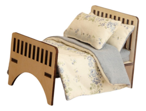 Cama En Miniatura De Muñeca, Muebles De Casa De Floral