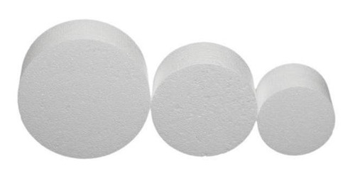 Imagem 3 de 3 de Bases Isopor Bolo Fake 25-20-15 10 Cm Altura 1 Kits