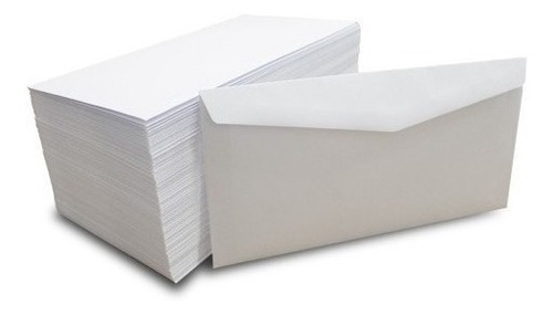 Sobres De Carta Oficio Ingles 12x23,5cm 70g Caja X500unid Color Blanco