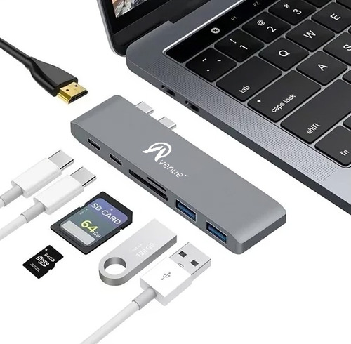 AltaNet Hub 1 en 1 MAC USB Tipo C Doble Color Gris