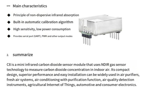 Módulo De Sensor De Co2 Infrarrojo Mh-z19c Mh-z19c De Dióxid