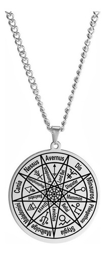 F Colar Pentagrama Wicca Símbolo Kabbalah Amuleto Inoxidável