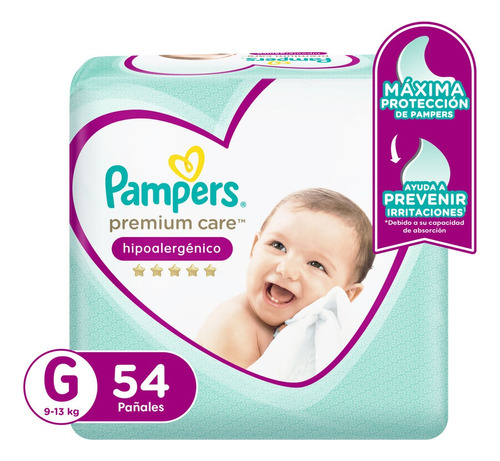 Pañales Pampers Premium Care Talla G 54 Unidades