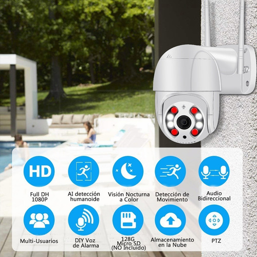 Camara De Seguridad Wifi 1080p Hd Autoseguimiento Con Alarma