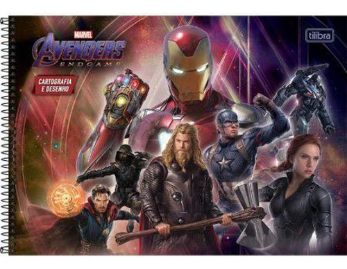 Caderno Cartografia C/d 80 Folhas Avengers Endgame Tilibra