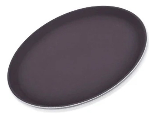Charola Mesero Antideslizante Ovalada Plastico 51x63cm 6 Pzs Color Marrón