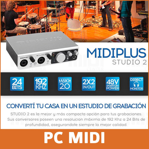 Imagen 3 de 10 de Placa De Audio Usb Midiplus Studio 2 24 Bits 192khz