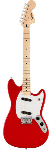 Squier By Fender Sonic Mustang Torino Red Diapason Material Guitarra Maple Fingerboard Guitarra destra
