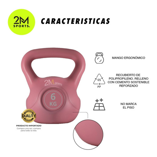 Imagen 3 de 7 de Pesa Rusa Kettlebell 8 Kg Importada Fitness Entrenamiento