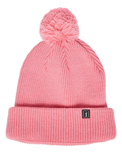 Pga Tour Gorro Punto Hombre, Clavel Rosa Con Pompón, Talla