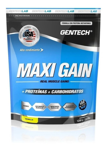 Suplemento Ganador Muscular Maxi Gain Gentech 750g Sin Tacc