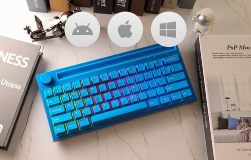 Imagen 10 de 10 de Teclado Mecánico Bluetooth Switch Pink Ajazz K620t V2 Blue