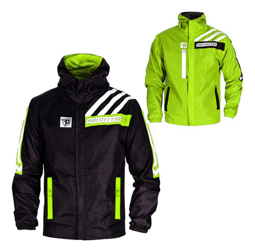 Chaqueta Dos En 1 Reflectiva Moto Ciclismo Semi Impermeable