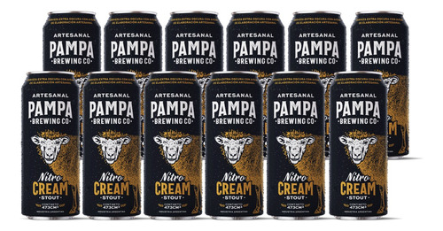 Cerveza Artesanal Pampa Cream Stout 473cc X12