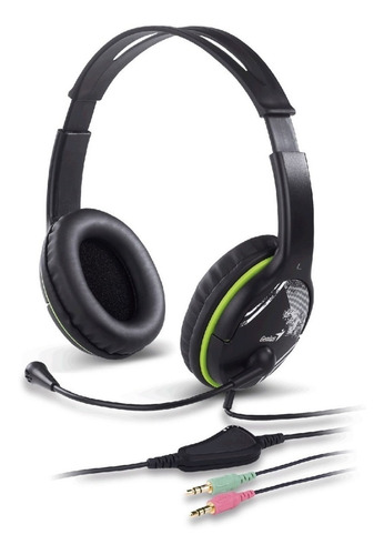 Audífonos Diadema Genius Hs-400a Microfono Alambrico Verde
