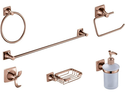 Set De Accesorios Para Baño Oro Rosa