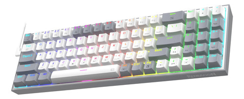Teclado para jogadores inglês com fio Redragon Pollux K628 branco/cinza. Rgb