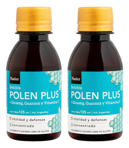 Natier Kit X2 Suplemento Polen Plus Bebible Vit  C 125ml 3c