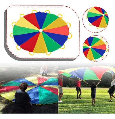 Juega En Paracaídas Rainbow Parachute Ligero, Plegable, Con