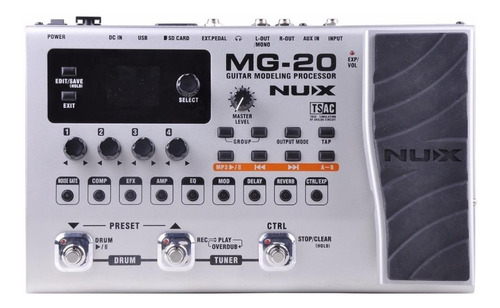 Pedalera Procesador De Efectos Nux Mg20 Pedal Exp Cuo