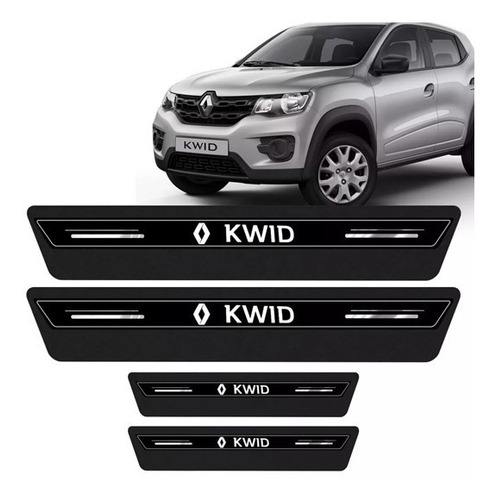 Soleira Protetor De Porta Platinum Kwid 2018 - Preto Resina