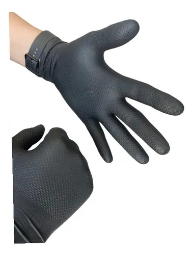 comprar Guantes Nitrilo Diamantizados Profesional 50 Uni Color Negro Talla L