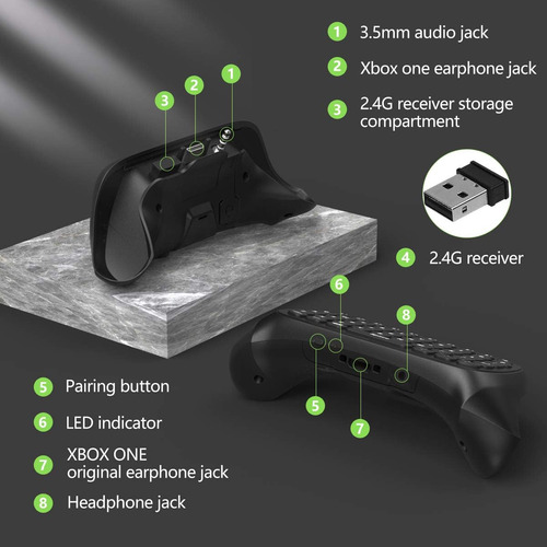 Timovo Teclado Con Retroiluminacion Verde Para Xbox One, ...