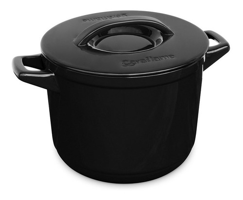 Panela Cerâmica Ceraflame Caçarola Alta Duo+ 24cm 7l Preto