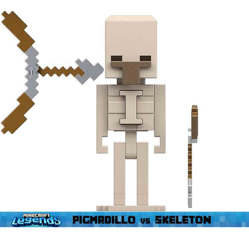 Minecraft Bonecos Pigmadillo Vs Esqueleto Legends - Mattel